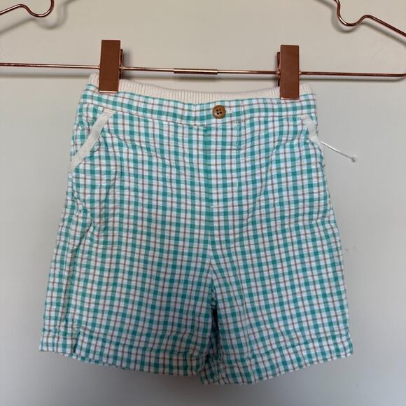Janie & Jack Boys Shorts 12-18 Months Layette Summer Crab Heirloom Plaid Coastal - Picture 1 of 4